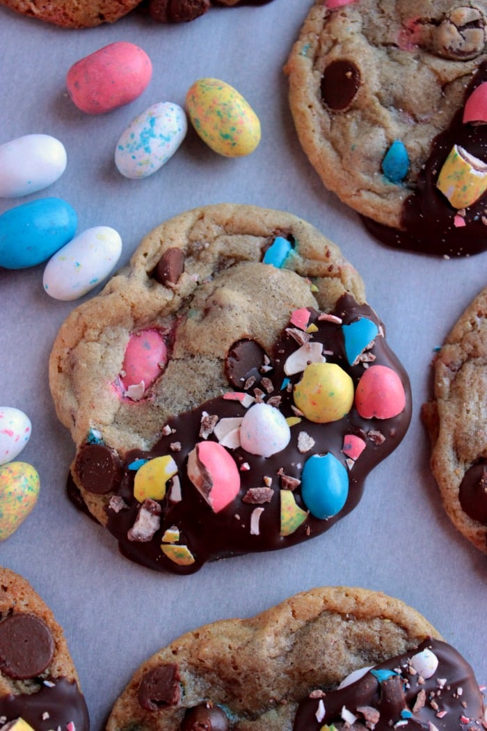 Chocolate Dipped Robin Egg Cookies