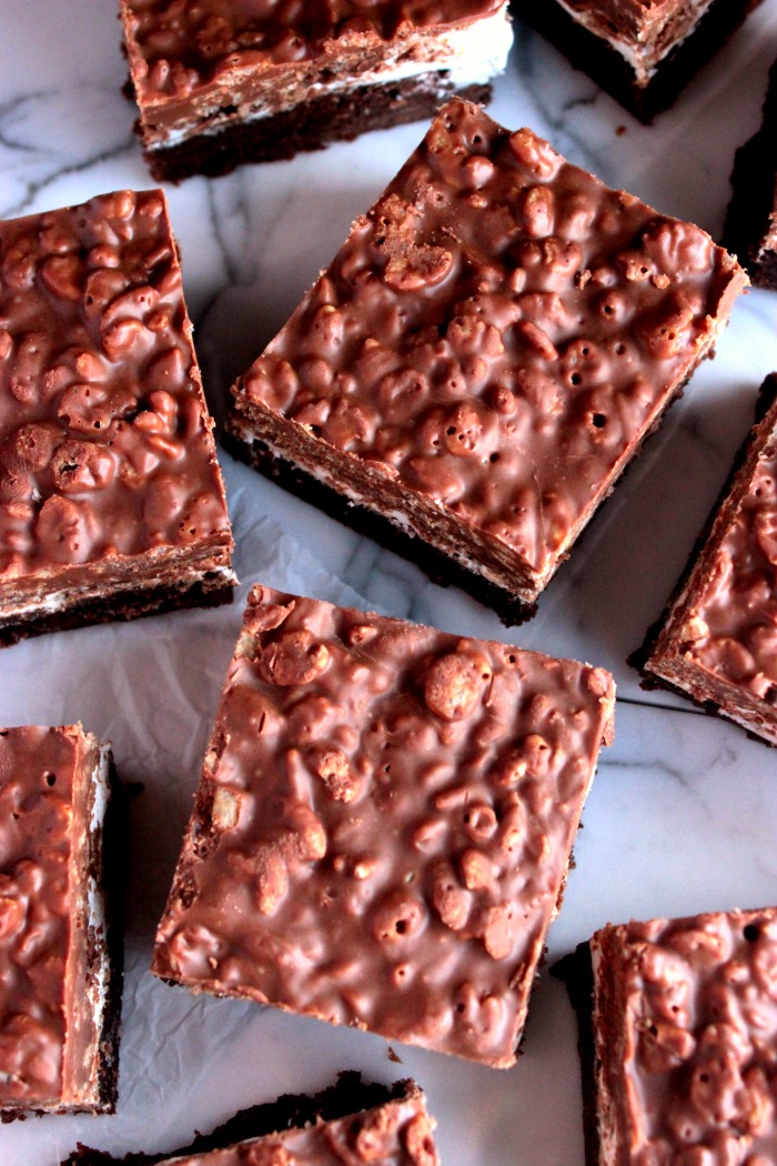 Chocolate Peanut Butter Crunch Brownies