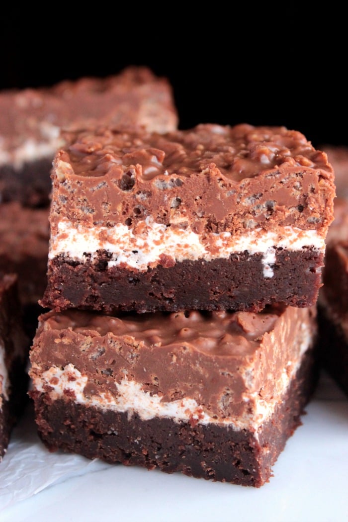 Chocolate Peanut Butter Crunch Brownies