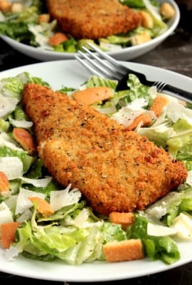 Cod Caesar Salad with homemade Caesar dressing