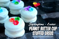 Springtime Easter Peanut Butter Cup Stuffed Oreos - Reese Stuffed Oreos