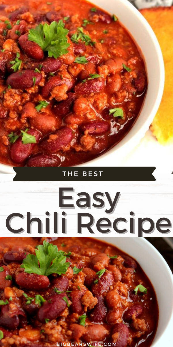 A super easy chili recipe that's sure to be a new favorite. Thomas had perfected this by making over and over again! You're going to love it!

 via @bigbearswife