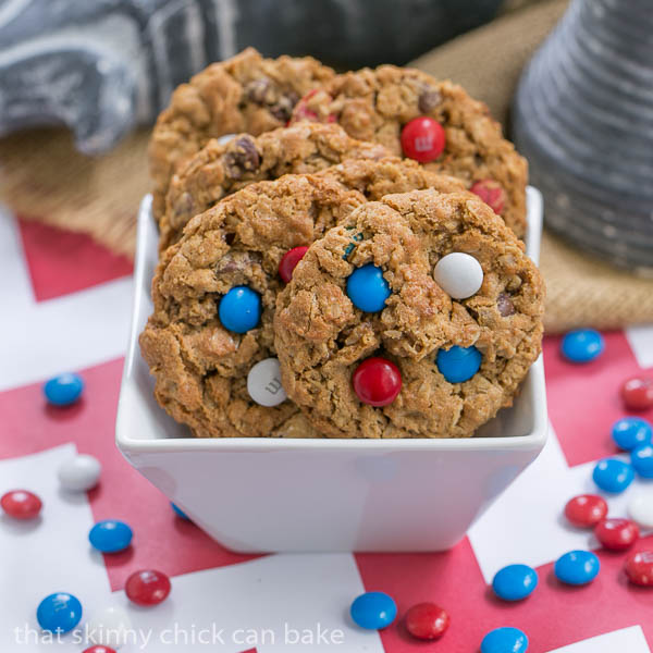 Patriotic Monster Cookies {That Skinny Chick Can Bake}