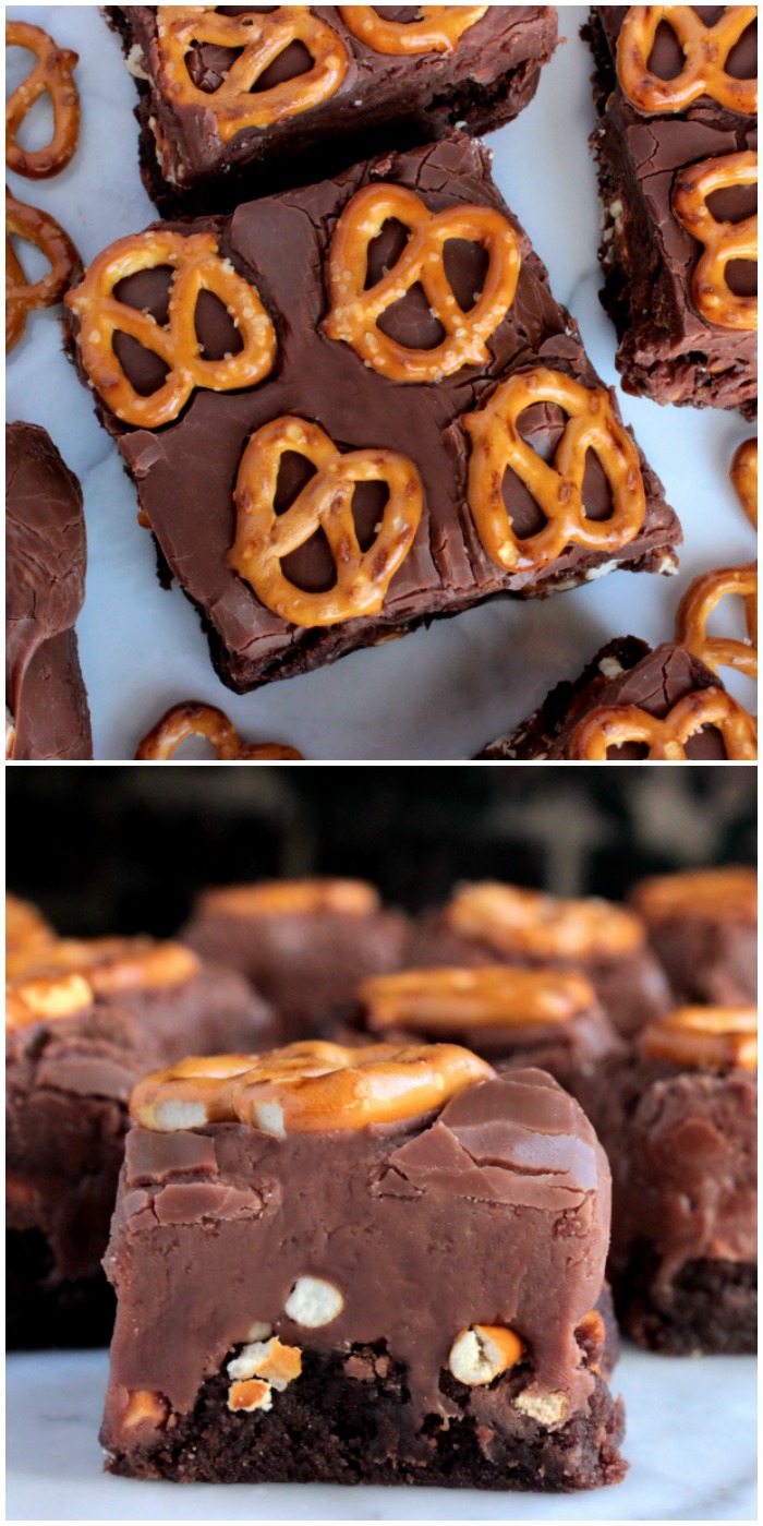 Chocolate Fudge Pretzel Brownies