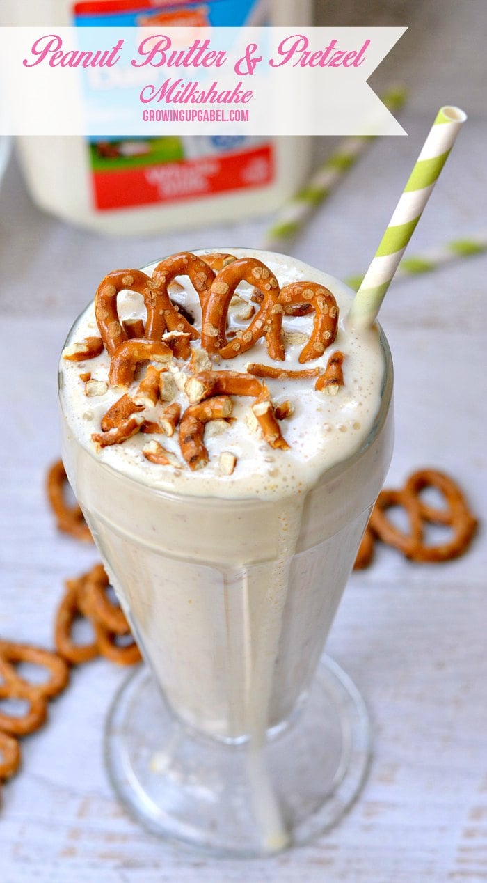 Cool off with this tasty milkshake recipe! Ice cream, milk, peanut butter are blended with pretzels for a unique ice cream treat everyone will love!