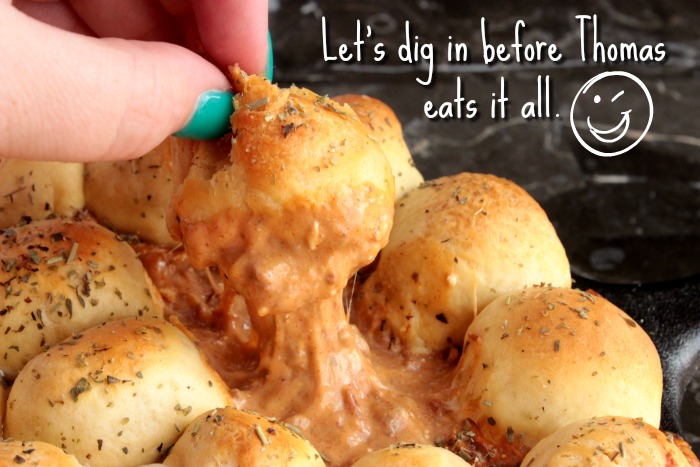 Chili Cheese Dip and Mozzarella Biscuit Bombs