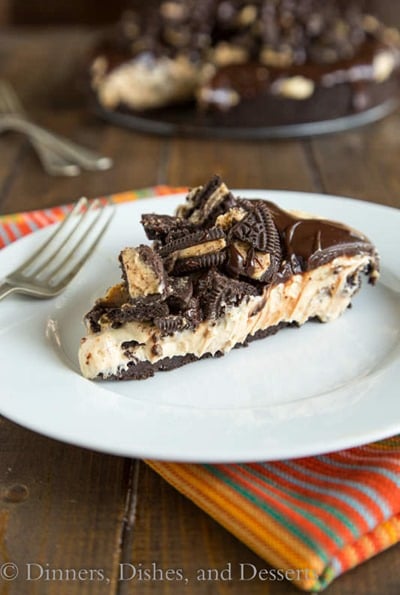 No Bake Peanut Butter Cheesecake by Dinners, Dishes, and Desserts