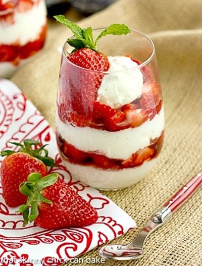 Strawberry Cheesecake Parfaits by That Skinny Chick Can Bake
