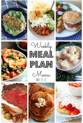 Weekly Meal Plan May 16th - May 22nd