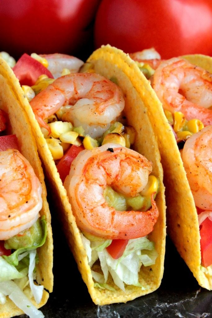 Shrimp and Grilled Corn Tacos
