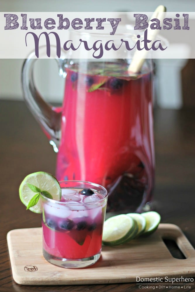Blueberry Basil Margaritas {Domestic Superhero}