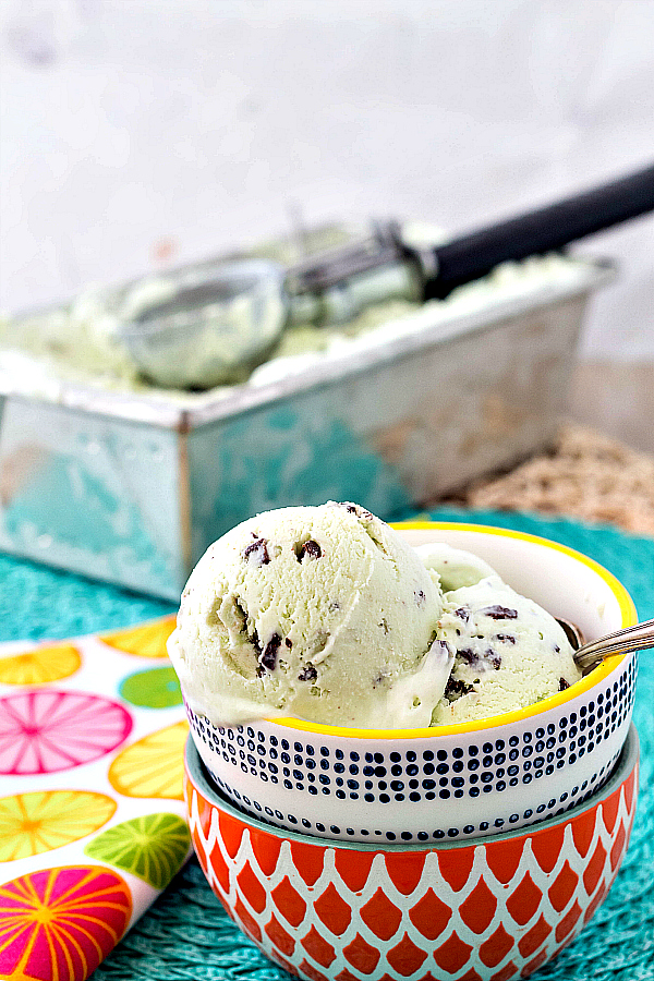 It took me a long time to jump on the no-churn bandwagon, but now that I'm here, I am so happy! This Andes Mint Chip Ice Cream (No-Churn) recipe is smooth, creamy, cool, and the perfect amount of minty for a hot summer's day! It only takes about 5 minutes to whip up, so make some and it will be ready for you the next day! | pastrychefonline.com