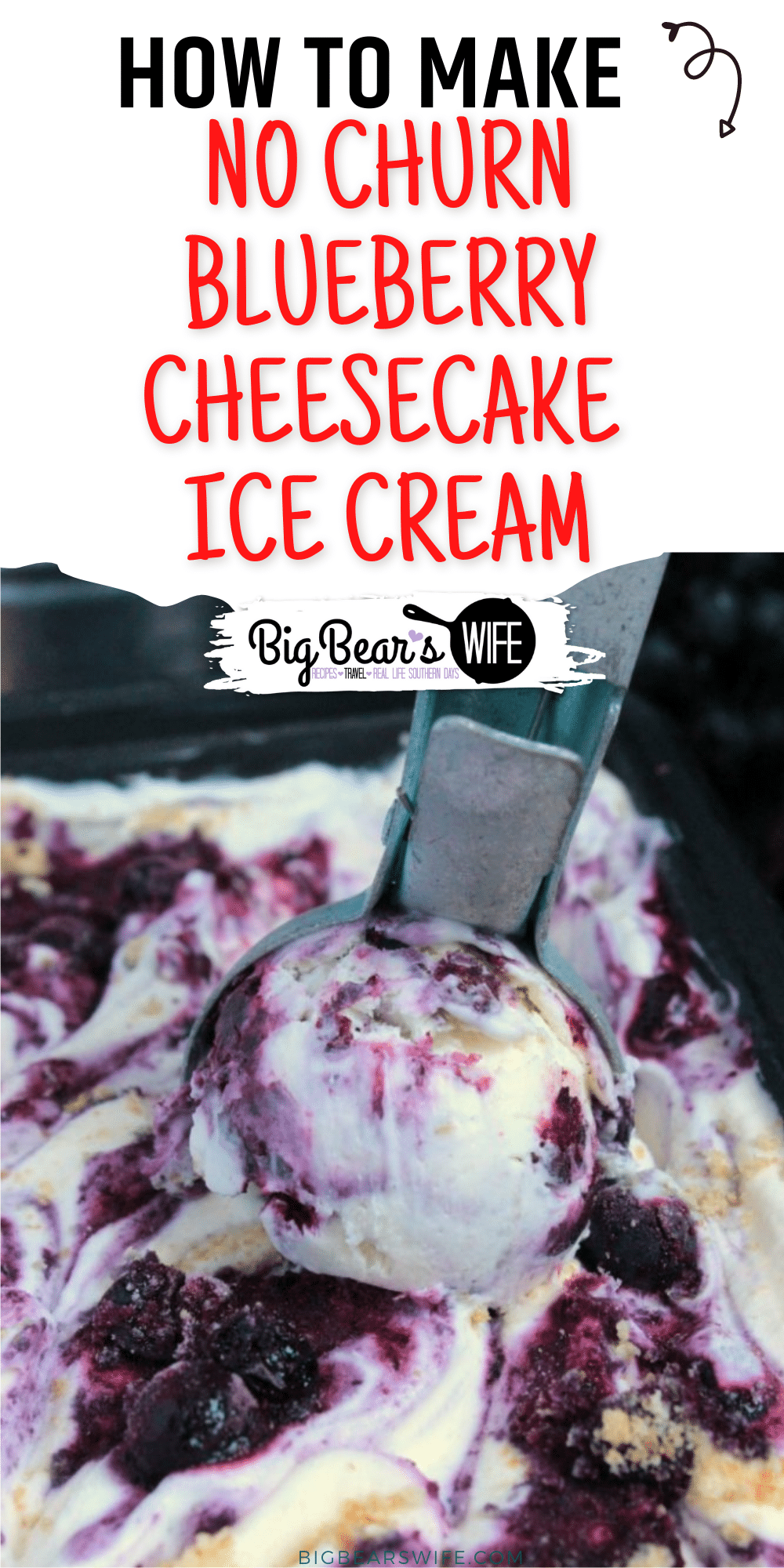 You don’t even need an ice cream maker to make this sweet dessert! This No Churn Blueberry Cheesecake Ice Cream is swirled with a blueberry cheesecake filling and crushed graham crackers! via @bigbearswife