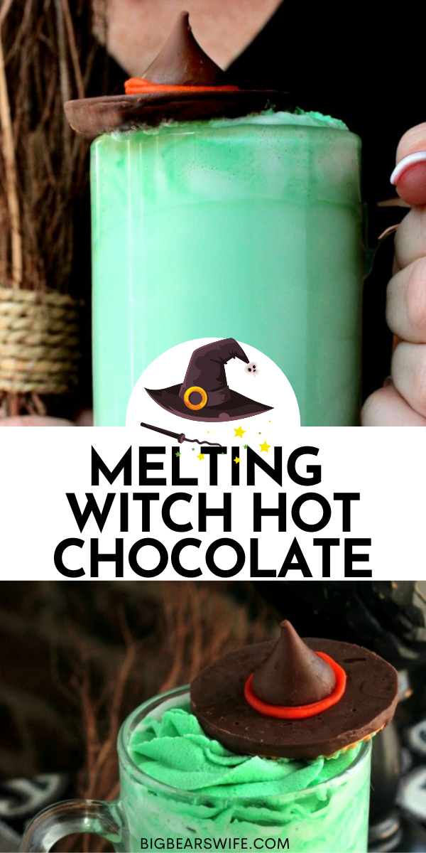 Melting Witch Hot Chocolate is exactly what you need to be sipping on while you decorate the house for Halloween! via @bigbearswife