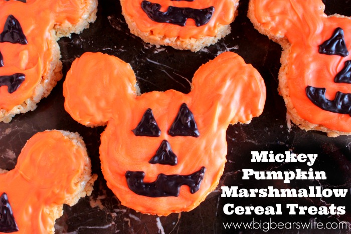 Mickey Pumpkin Marshmallow Cereal Treats