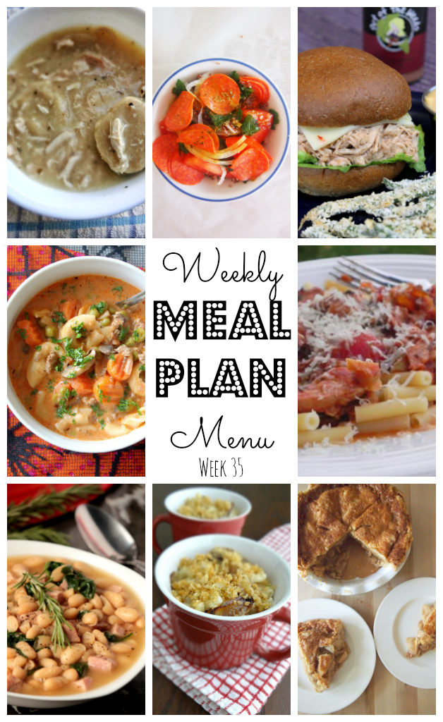 Is the weather starting to get a little chilly where you are? The Weekly Meal Plan Week 35 has soup, comfort foods and pasta recipes galore!