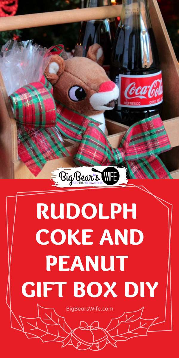 Rudolph Coke and Peanut Gift Box - Know someone in your life that loves the southern treat of Coke and Peanuts? They'd love this Rudolph Coke and Peanut Gift Box! Add a gift card and it'll be ready or Christmas Eve or any Dirty Santa Party! via @bigbearswife