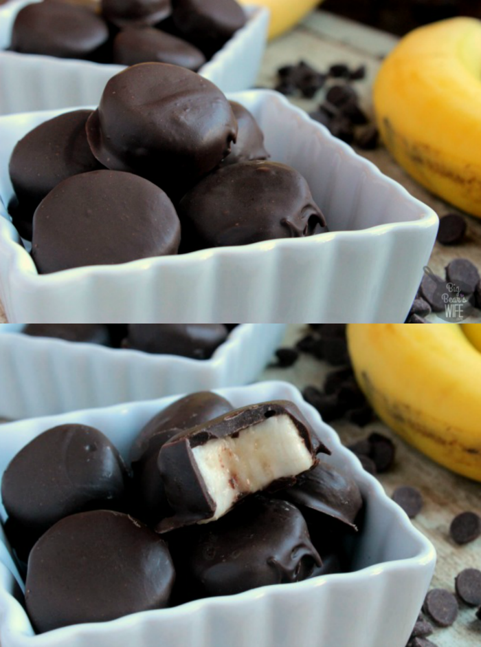 Frozen Chocolate Covered Banana Bites