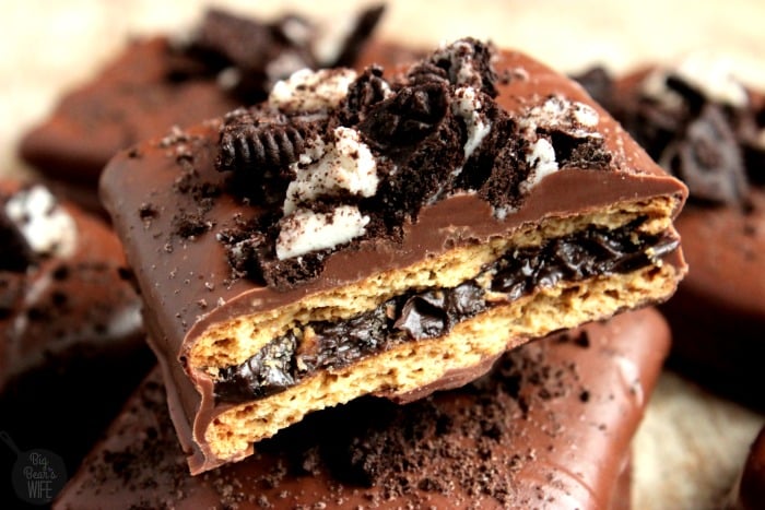 Chocolate Covered Cookie Butter Stuffed Graham Crackers