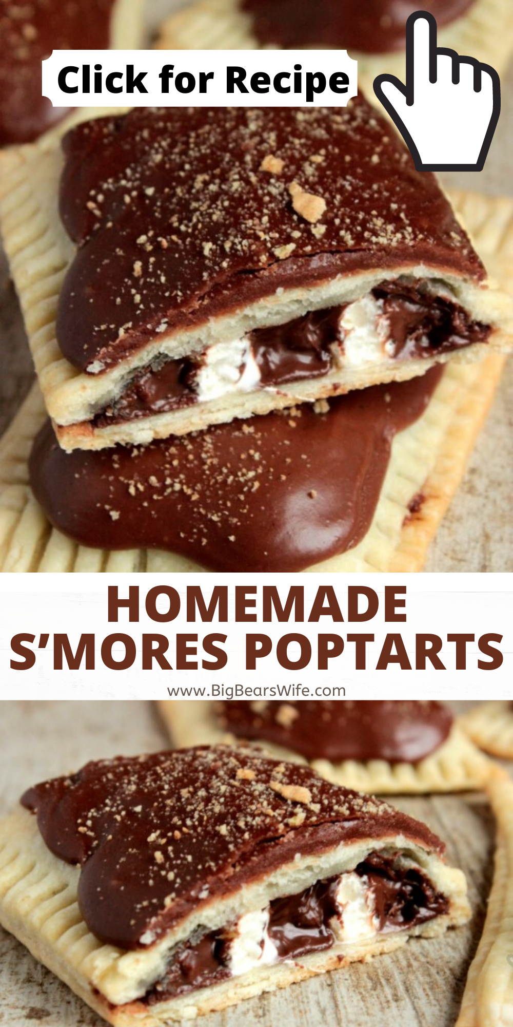 Love the S'more Poptarts that you buy at the store? If you love those, you're going to fall head over heels for these Homemade S'mores Poptarts! Plus they have so much more filling than the store bought ones! via @bigbearswife