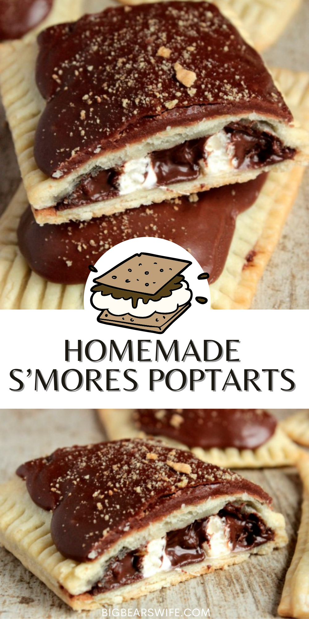 Love the S'more Poptarts that you buy at the store? If you love those, you're going to fall head over heels for these Homemade S'mores Poptarts! Plus they have so much more filling than the store bought ones! via @bigbearswife