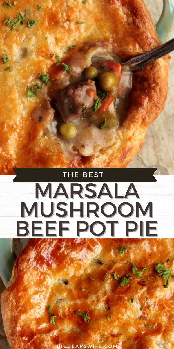 This Marsala Mushroom Beef Pot Pie is the ultimate comfort food. It's made with fresh ingredients and locally raised beef. Plus I've got a little look into Baldwin Farms on the blog today too! via @bigbearswife