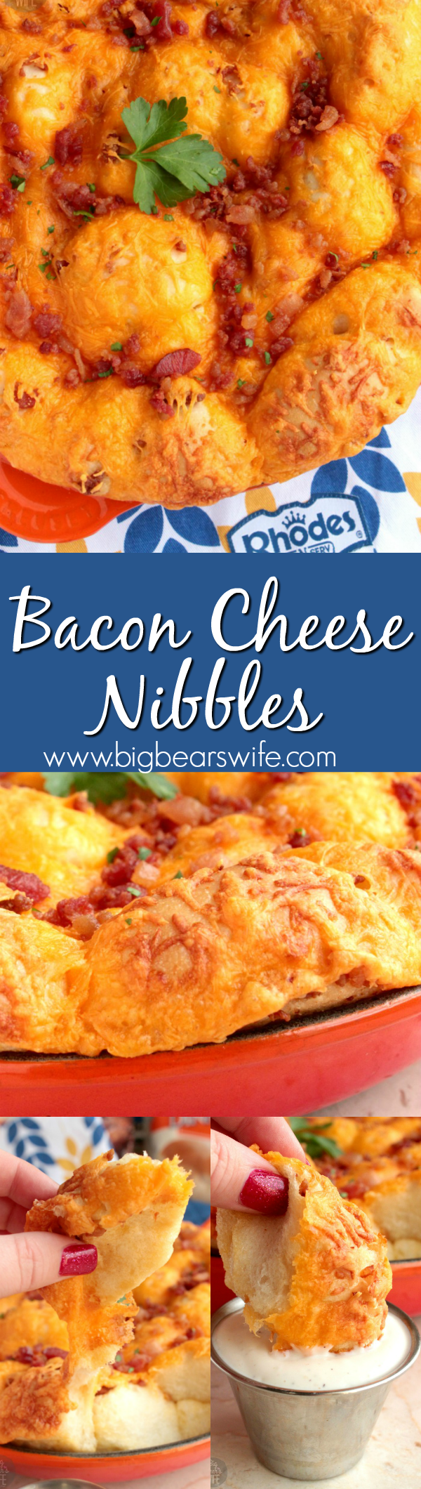 Bacon Cheese Nibbles are fluffy bites covered in melted cheese and crispy bacon! Perfect for dipping into ranch or your favorite dipping sauce!