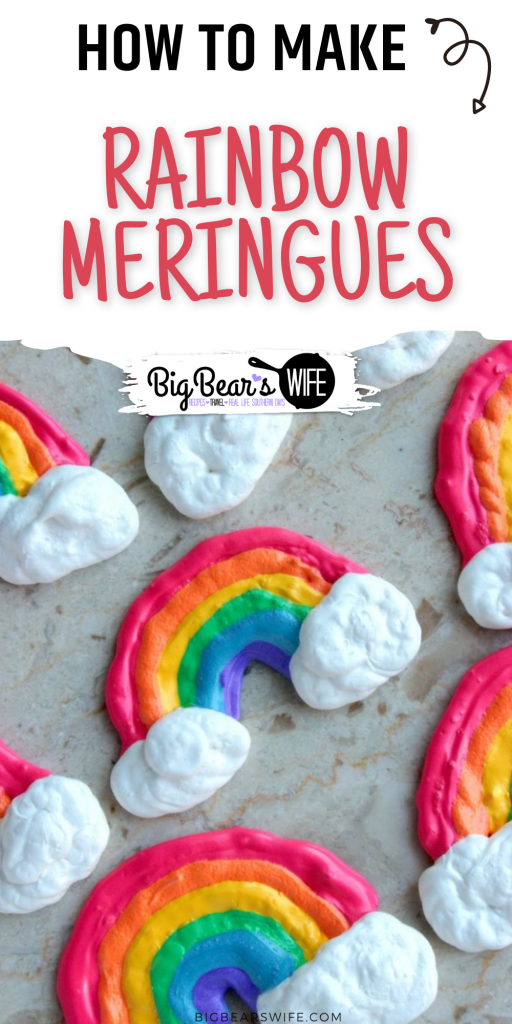 These Rainbow Meringues are light airy, crispy rainbow shaped cookies that are perfect for this weekend's St. Patrick's Day celebrations!