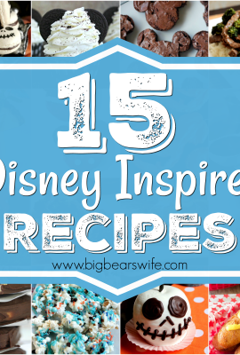 15 Disney Inspired Recipes - Is Disney World or Disneyland one of your favorite places? Love the food there? Now you can make some tasty Disney inspired recipes right in your own kitchen. 
