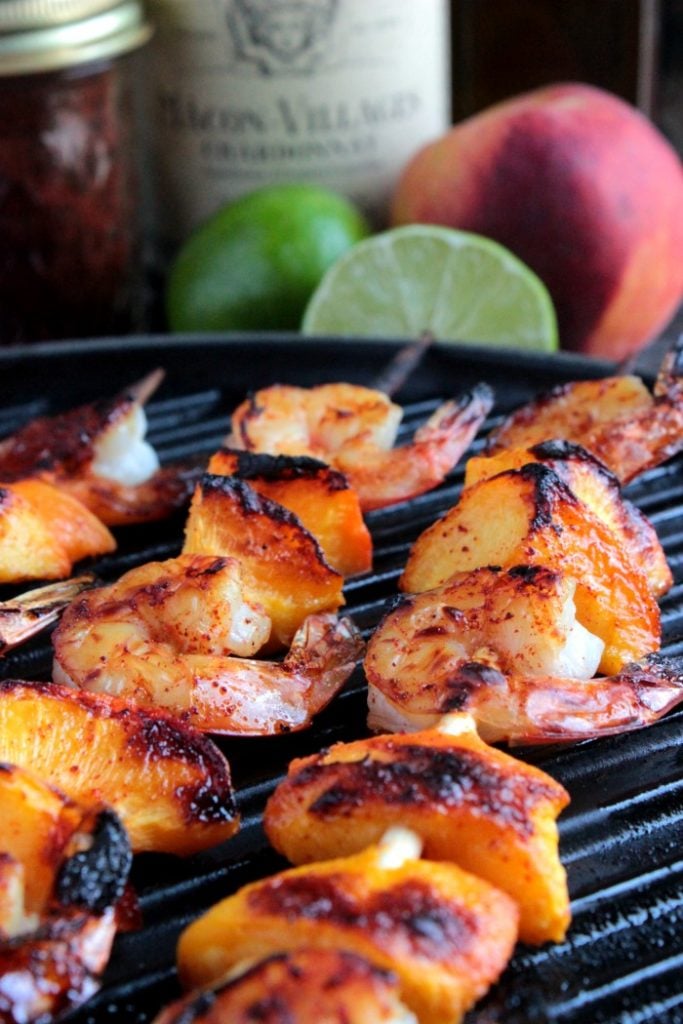 Grilled Shrimp and Peach Kabobs