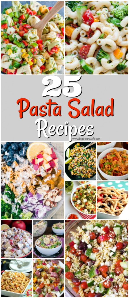 25 Summer Pasta Salads - What's one of the number one side dishes that everyone brings to cookouts in the summer? Pasta Salad! If you're tired of the same ol' pasta salad at every cookout, here are 25 Summer Pasta Salads that your cookout guests will fall in love with!