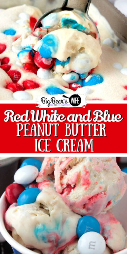 Red White and Blue Peanut Butter Ice Cream