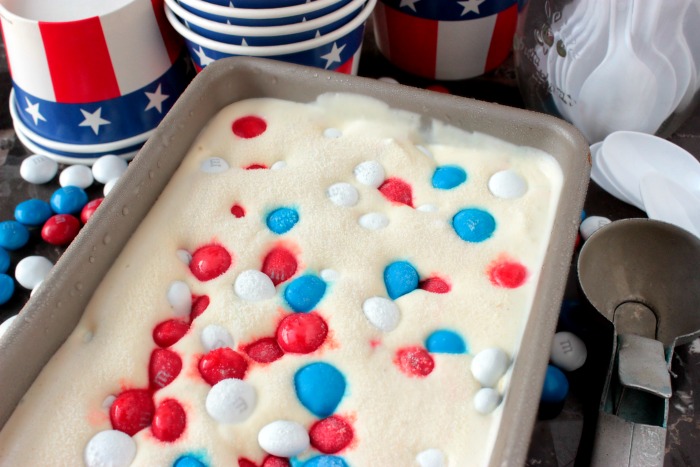 Red White and Blue Peanut Butter Ice Cream