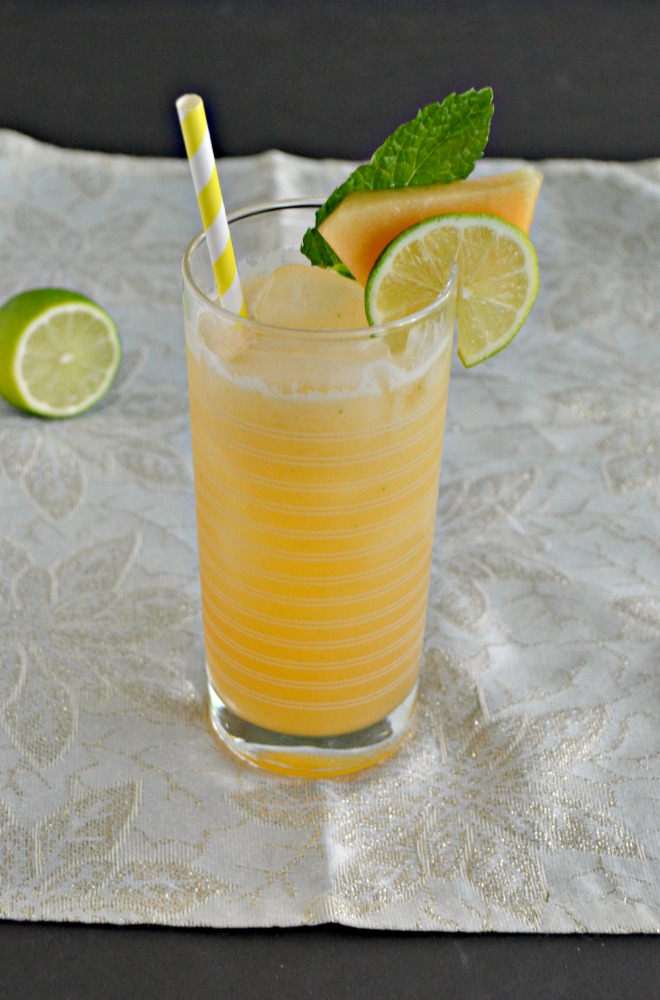 Cool off with a refreshing Cantaloupe Lime Agua Fresca!