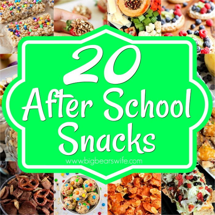 20 Tasty Afternoon Snacks - After School Snacks- Looking for a snack to have ready for the kids when they get home from school? I've got 20 After School Snacks that you and your kiddos are going to love! 