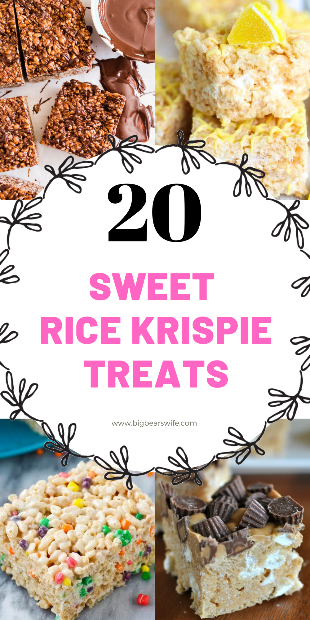 Cereal, Melted Marshmallows and Butter pressed into a perfect little treat! What could be better than a homemade rice krispie treat? If you love rice kripsie treats, I can't wait for you to see these 20 Sweet Rice Krispie Treats recipes! via @bigbearswife