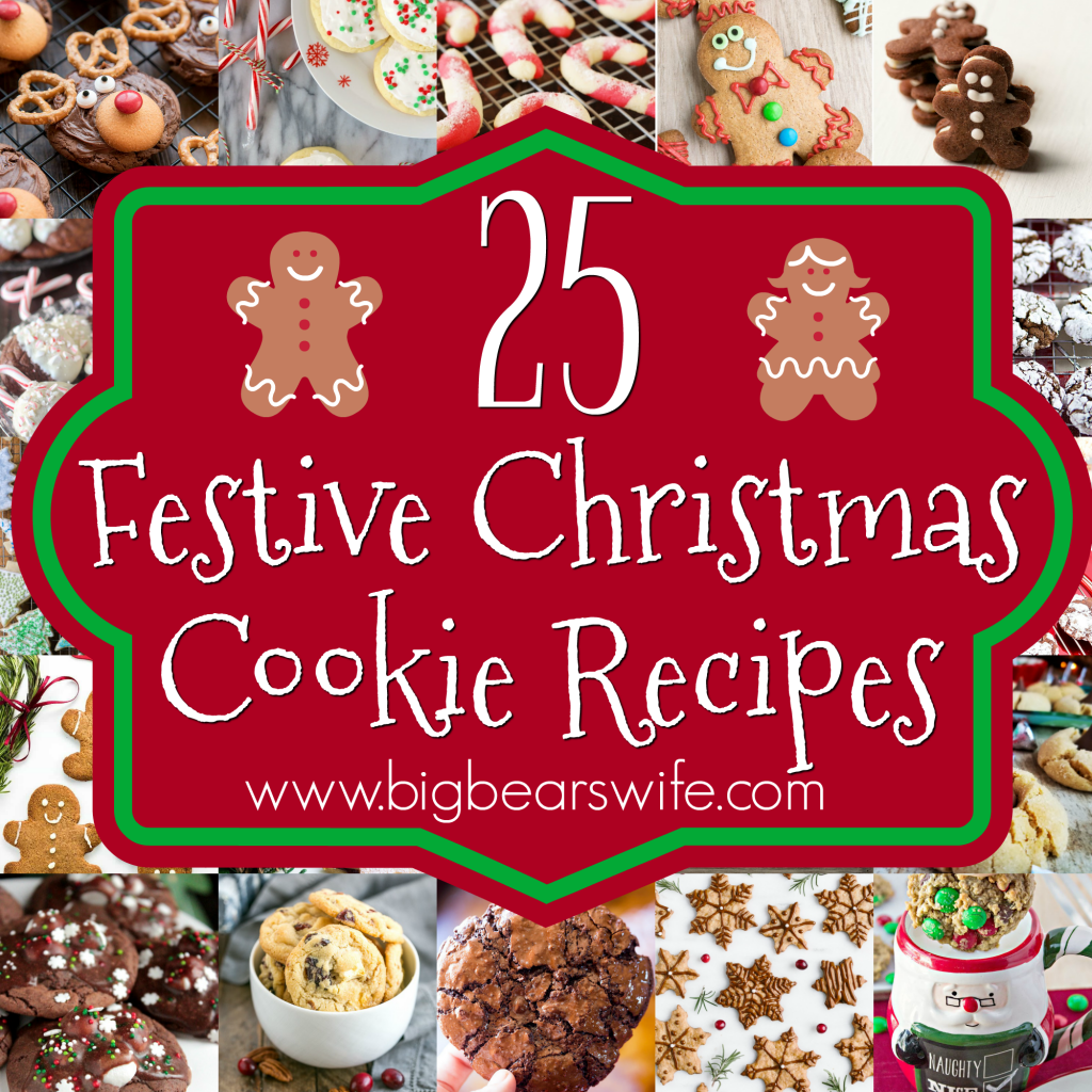 Get into the festive Holiday Spirit with 25 Festive Christmas Cookie Recipes perfect for dessert or gift giving!