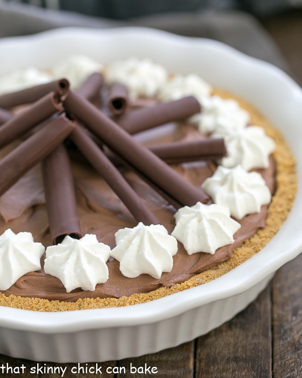 Chocolate Cream Pie | A dreamy, rich chocolate filling nestled in a graham cracker crust!
