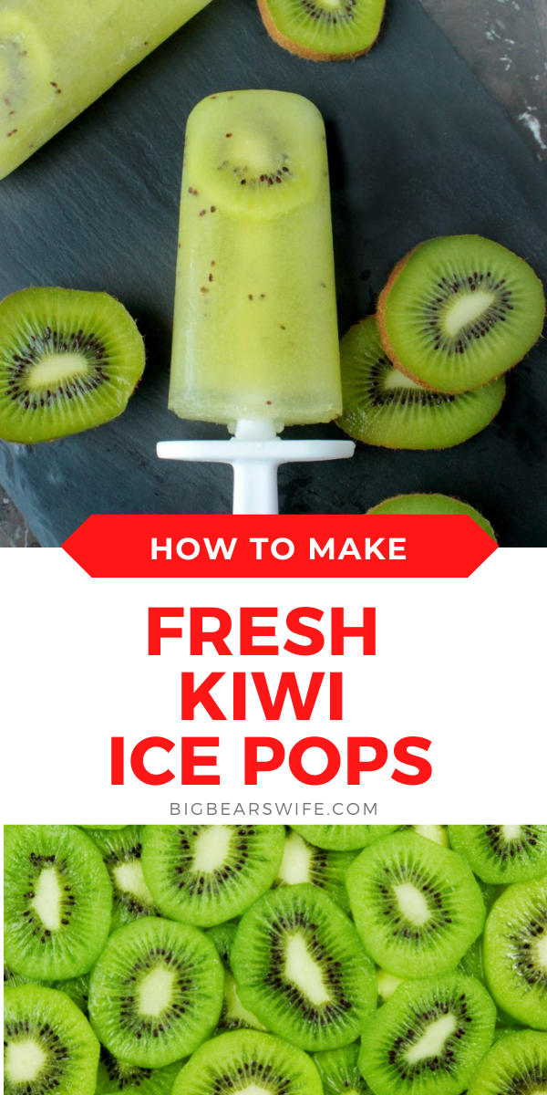 Ready for a super easy frozen treat to help you cool off this summer? These 3-ingredient Fresh Kiwi Ice Pops are made with fresh kiwis and sweetened with just a touch of sugar. via @bigbearswife
