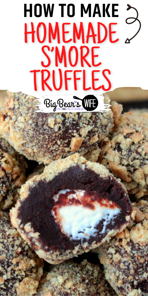 Homemade S'more Truffles - Know a s'more lover in your life? You NEED to send this recipe for Homemade S'more Truffles to them asap! Homemade Chocolate ganache truffles with a marshmallow center that's been rolled in crushed graham crackers is a s'mores lover's dream come true.