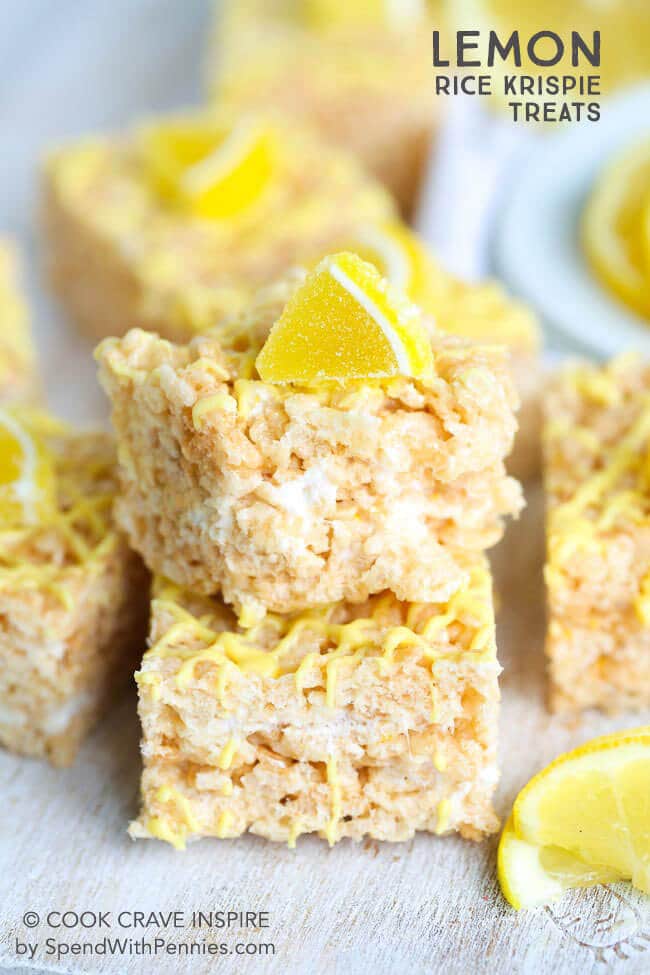 Lemon Rice Krispie Treats are delicious, easy to prepare and give a classic treat a fantastic fresh citrusy spin! Perfect for dessert or to fill a lunch box.