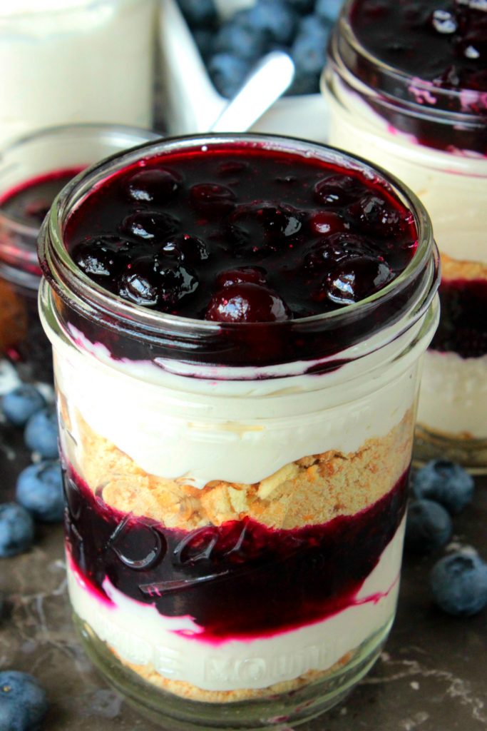 Mini No Bake Blueberry Cheesecake Trifles
