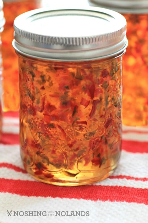 Red and Green Pepper Jelly by Noshing With The Nolands