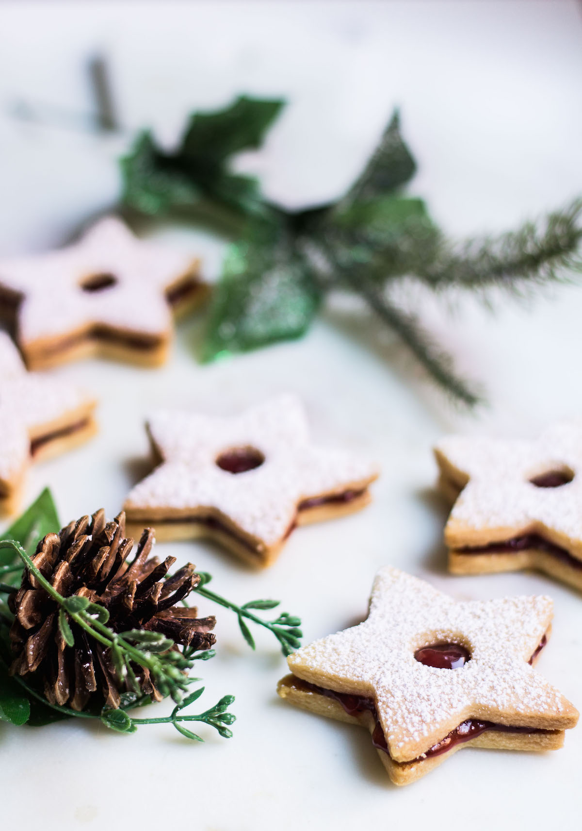 Linzer Cookies made with almond flour and strawberry jam. Recipe via MonPetitFour.com