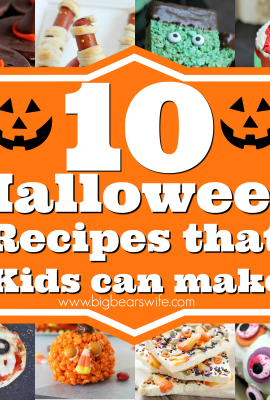 10 Halloween Recipes that Kids can make - Do the kids in your life love to get in the kitchen with you? These are 10 Halloween Recipes that Kids can make in the kitchen with little to no help!