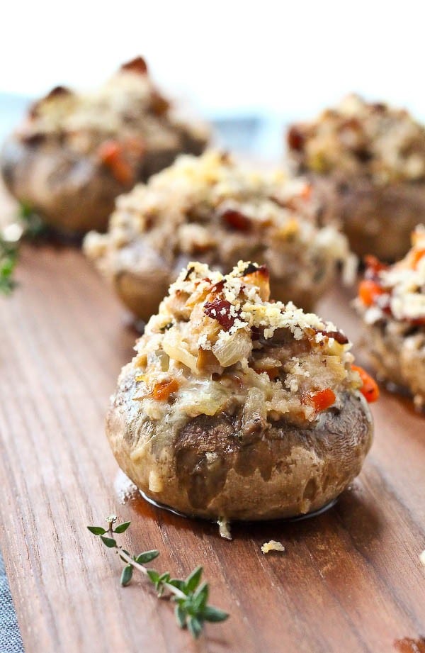 This isn't your traditional stuffed mushrooms recipe - they put all the great flavors of coq au vin into one tasty bite. It's the perfect appetizer! Get the recipe on RachelCooks.com!