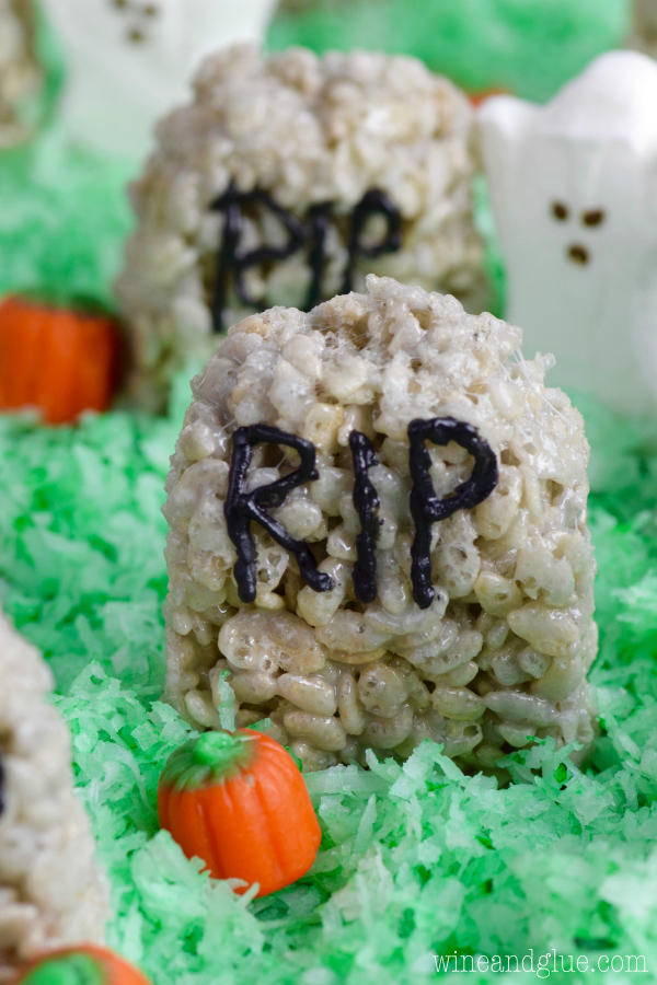 This Rice Krispies® Treat Graveyard is so easy to throw together and makes such a fun and tasty Halloween Treat!