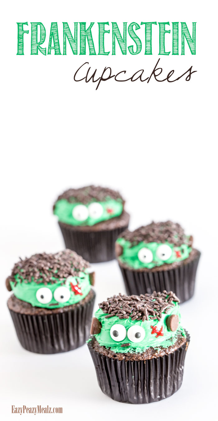 Super cute and easy Frankenstein cupcakes are the perfect treat for Halloween fun. 