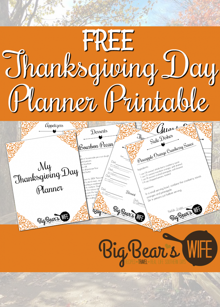 Who's getting ready for Thanksgiving? I wanted to make a little something for y'all this year for Thanksgiving!I t's just a little something from me to you to day THANK YOU for being awesome! - Free Thanksgiving Day Planner Printable