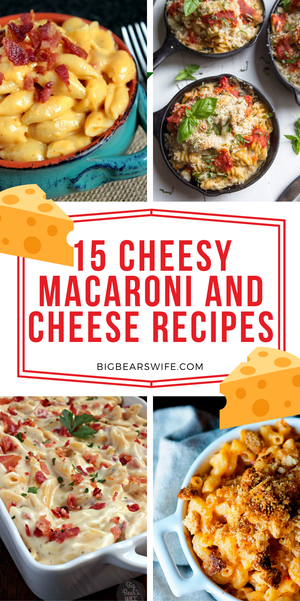 One of my favorite side dishes at holiday dinners has always been mac and cheese! These recipes are sure to be a winner on your dinner table! Here are 15 Cheesy Macaroni and Cheese Recipes for you to pick from! via @bigbearswife